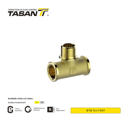 ISO228 Gewinde Messing T Rohrfitting Messing T Adapter für Sanitär F/M/F 61G