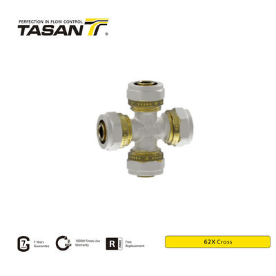 Kreuzfitting aus Messing mit ISO228-Gewinde für gewerbliches Sanitärsystem 62X