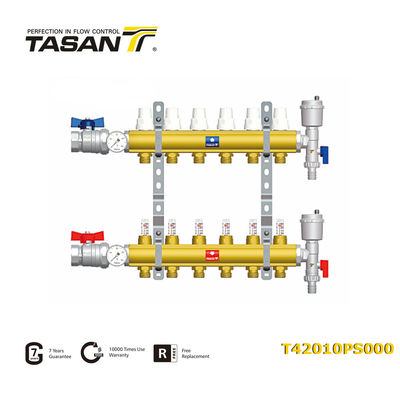 Vormontierter 10-Bar-Messingverteiler mit Durchflussmessern 2-Wege-12-Wege T420 10 PS