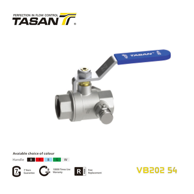 Manuell VB202 54 3 4 Messingkugelventil mit Abfluss-Kopf weiblich X weiblich 362,5 Psi